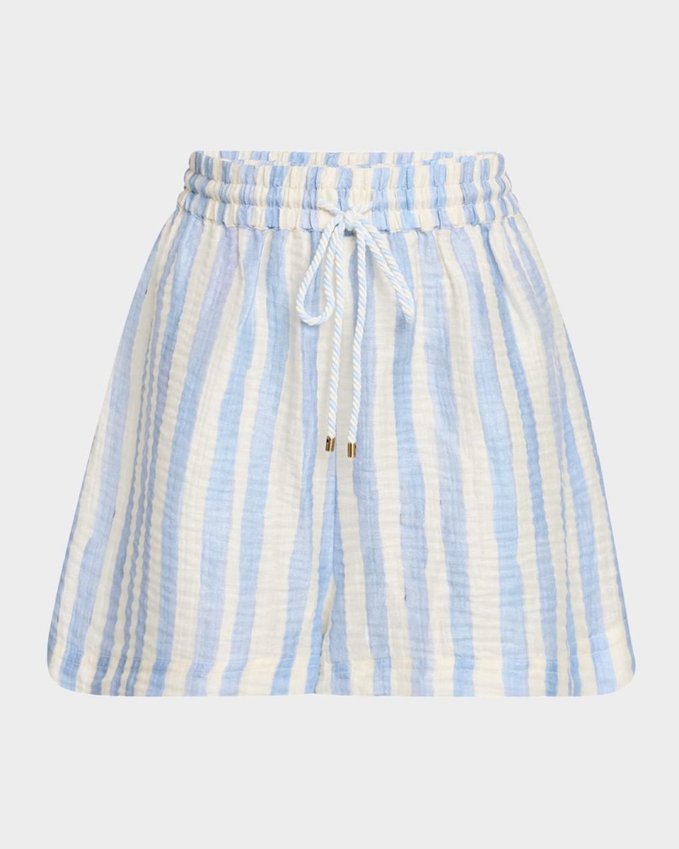 Ana Striped Wide-Leg Beach Shorts
